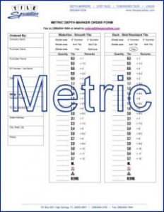 Depth Marker Metric Order Form