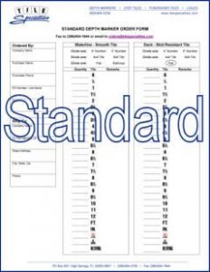 Depth Marker Standard Order Form